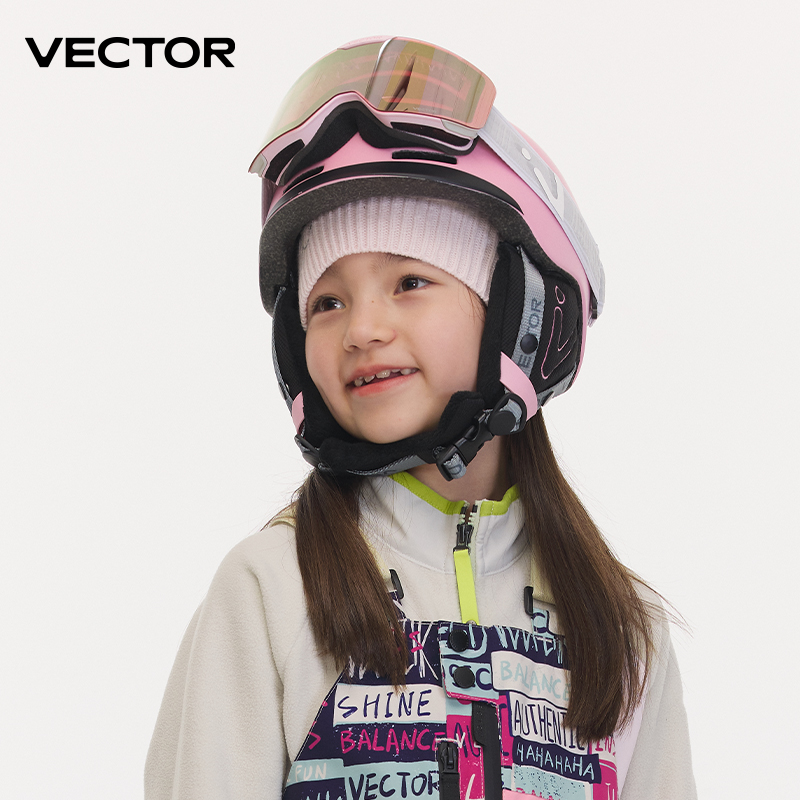 Sports Equipment Vector - ベクトルスキーヘルメット、一体成形、アウトドアスポーツ保護、スノーボード、男性と女性、スキー用具、子供と子供用