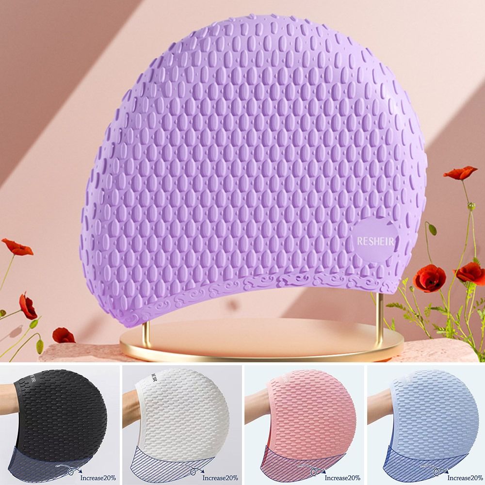 Swim Cap Silicone - 弾性夏水泳キャップ防水快適なシリコーン水泳帽子プロフェッショナル耳保護かわいい漫画
