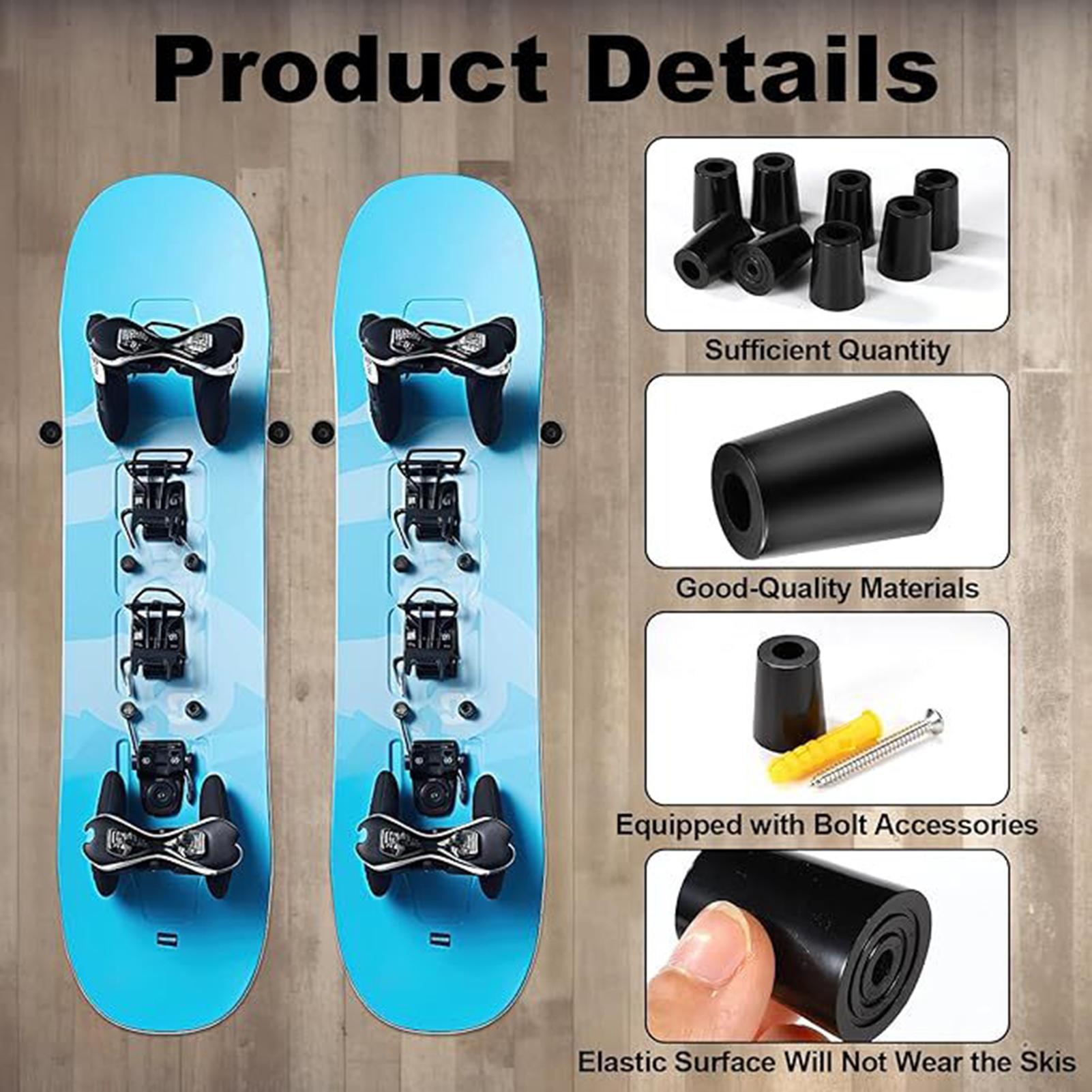 Sports Equipment Shop - スキー壁掛け式垂直スノーボードハンガー スキー収納 ガレージ/店舗/屋内展示 スポーツ用品店用 スケートボード用