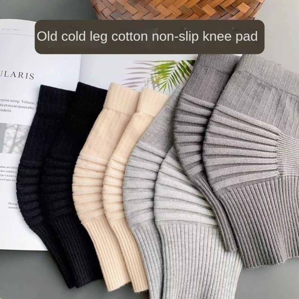 Sports Equipment Knee Support - 暖かい綿スポーツ膝パッドヌードブラックグレー弾性弾性サポートパッド圧縮ストライプフィットネス機器男性女性