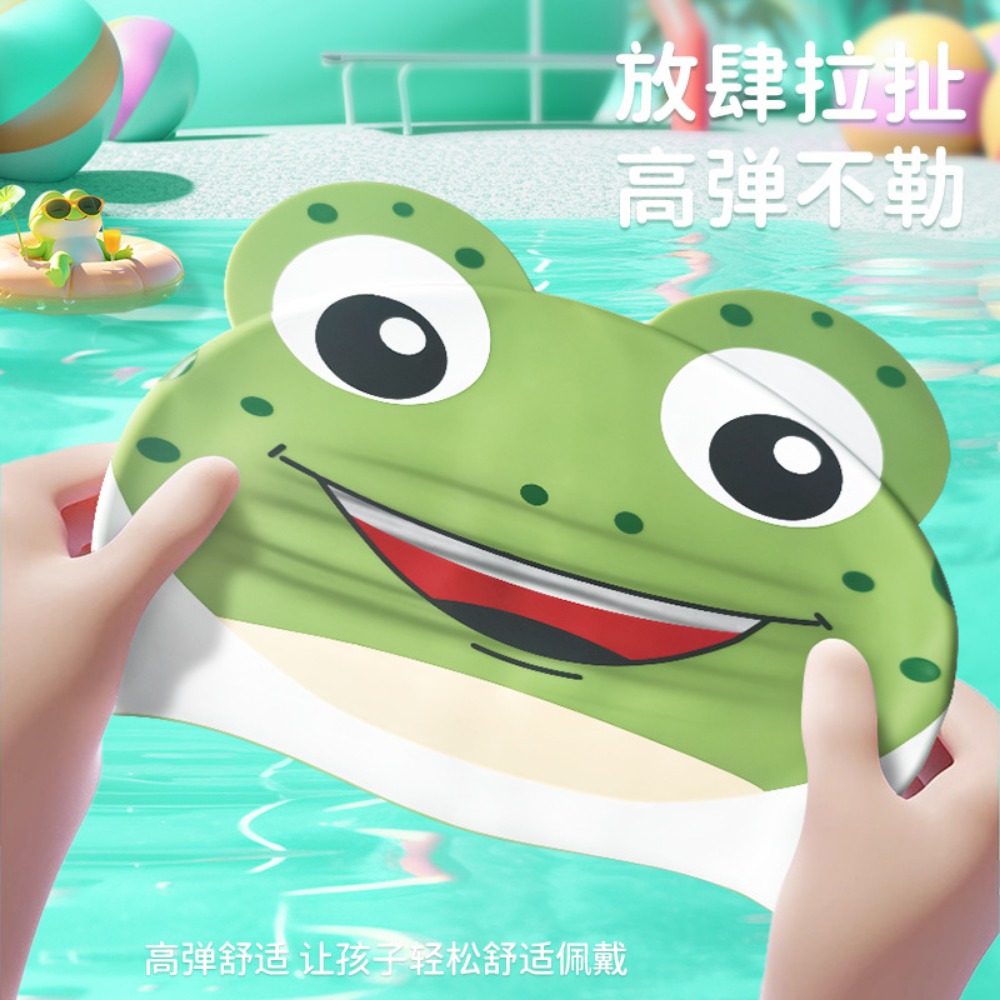 水泳キャップ子供用耳保護大型シリコン水泳帽子漫画プリント防水 - Swim Cap Silicone のレビューと価格