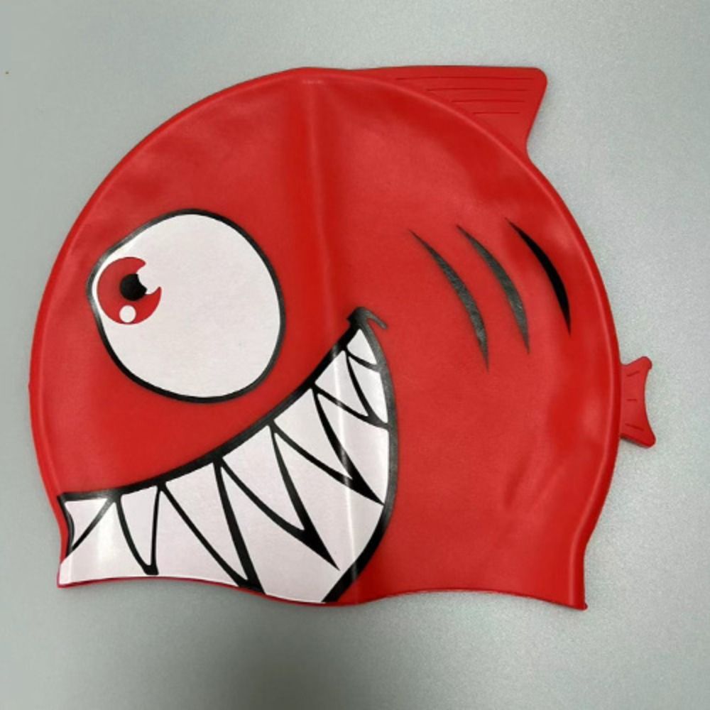 高品質シリコーン水泳キャップ防水漫画サメ水泳用品耐久性のある - Swim Cap Silicone のレビューと価格