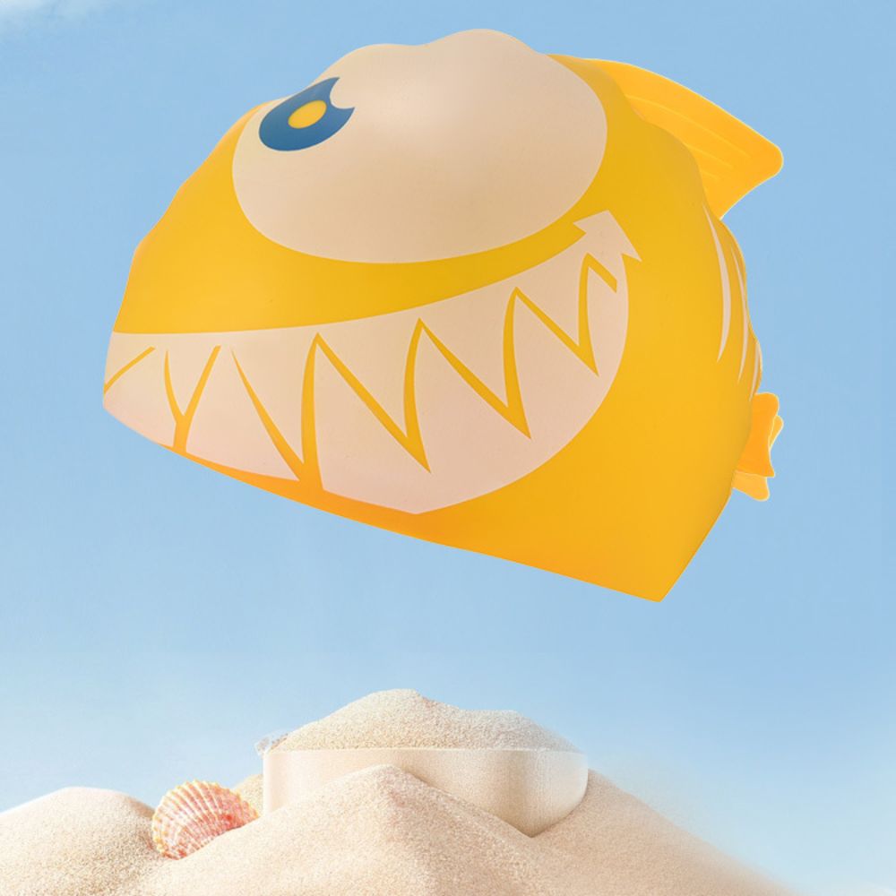 高品質シリコーン水泳キャップ防水漫画サメ水泳用品耐久性のある - Swim Cap Silicone のレビューと価格