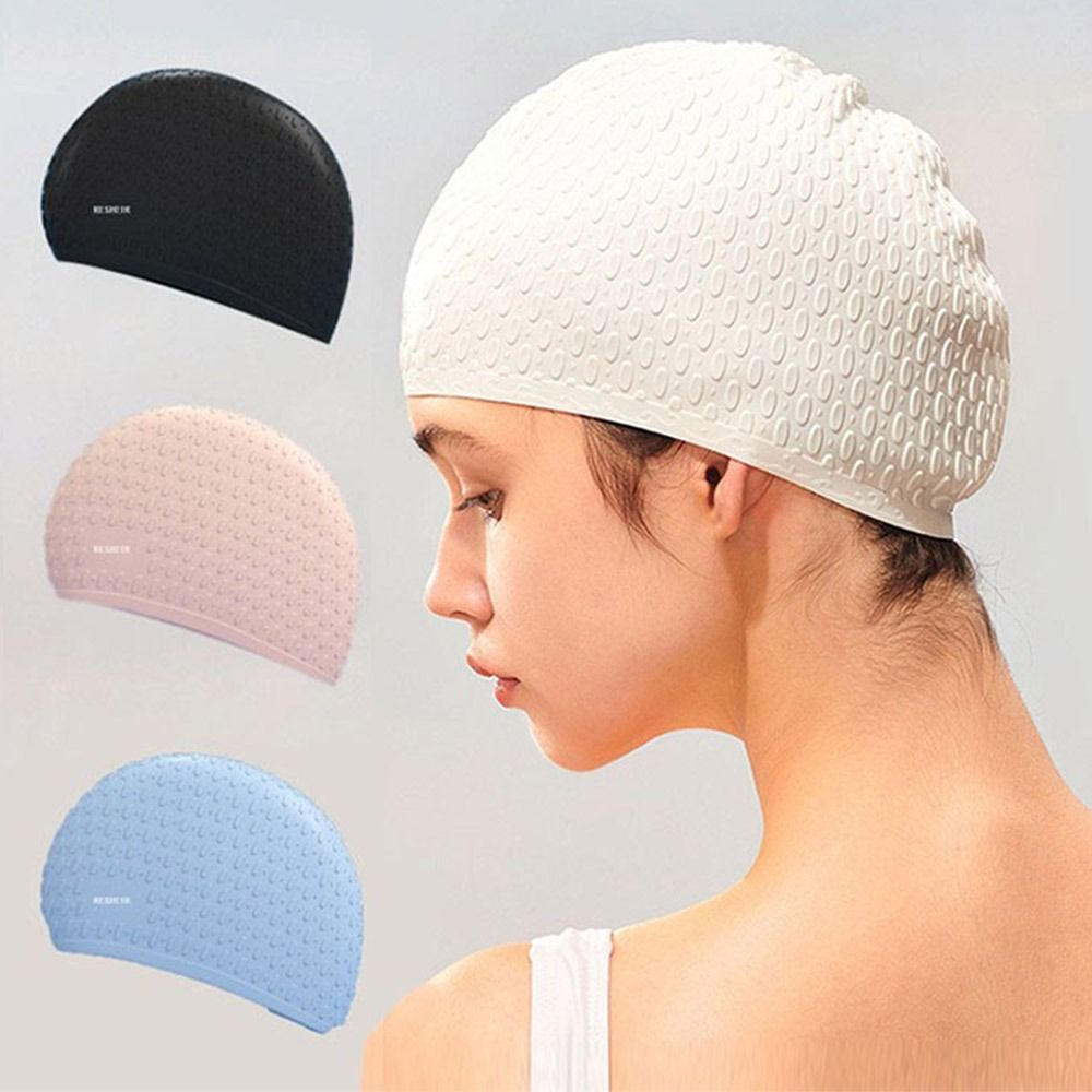 弾性夏水泳キャップ防水快適なシリコーン水泳帽子プロフェッショ - Swim Cap Silicone のレビューと価格