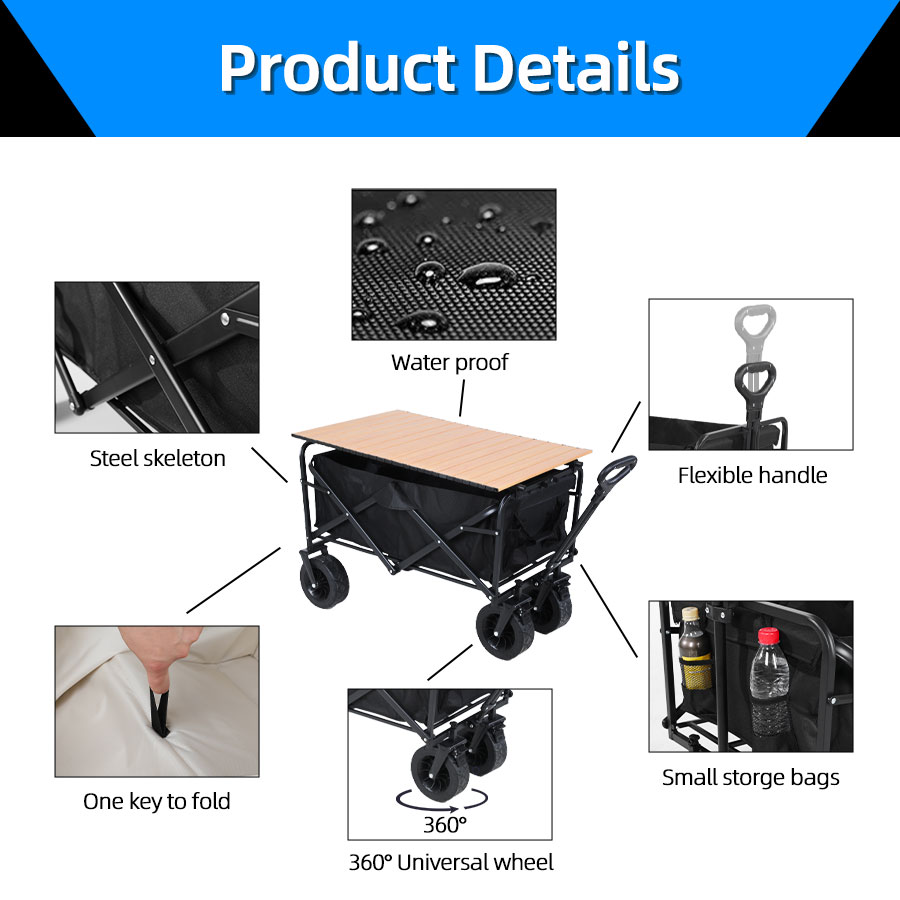 大型耐荷重ヘビーデューティーワゴンカート折りたたみ式ワゴン、 - Sports Equipment Cart のレビューと価格