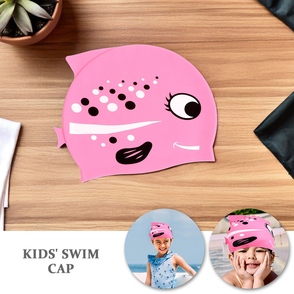 2 個子供用漫画魚シリコン水泳キャップ防水快適な軽量水泳帽子 - Swim Cap Silicone のレビューと価格