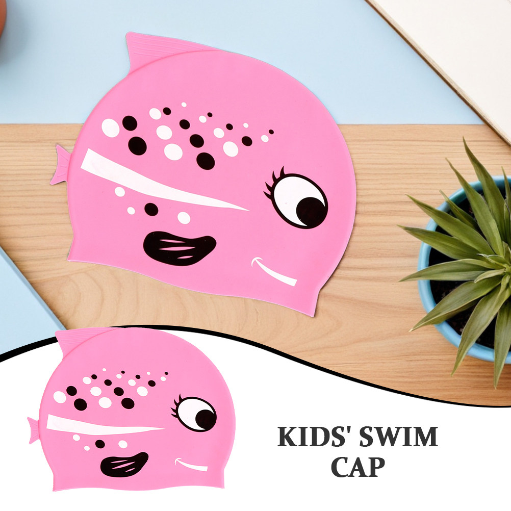 2 個子供用漫画魚シリコン水泳キャップ防水快適な軽量水泳帽子 - Swim Cap Silicone のレビューと価格