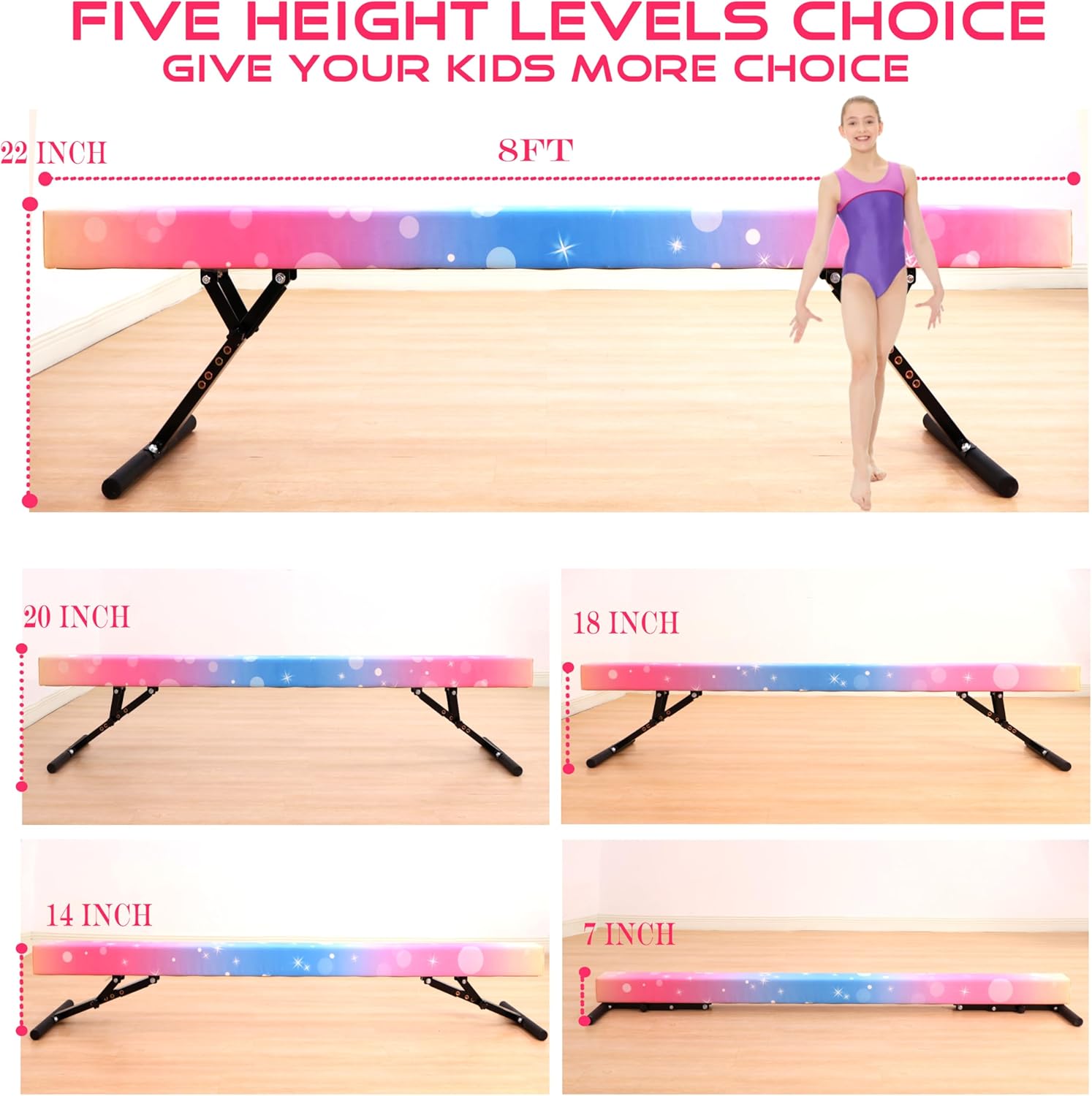 8フィート体操傾斜ボード、高さ調節可能（7～22インチ）、子 - Gymnastics Beam Floor のレビューと価格