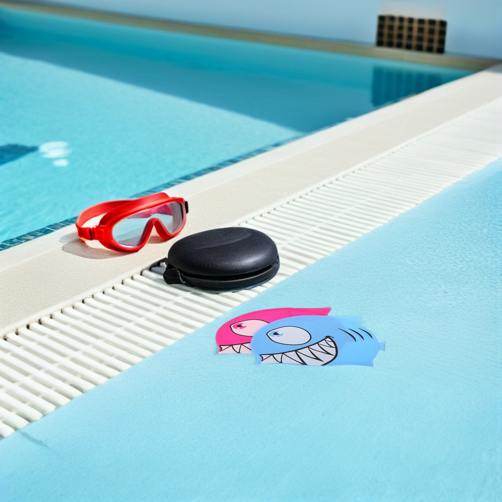 2 個のシリコン水泳キャップ漫画の魚のデザイン伸縮性のある防 - Swim Cap Silicone のレビューと価格