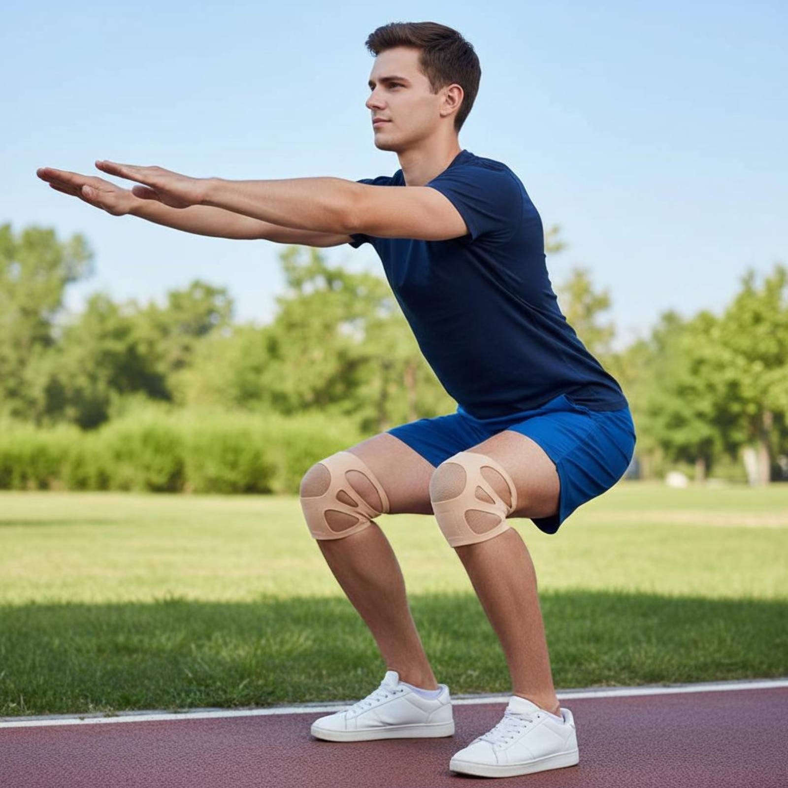 シリコン膝サポーター オールシーズン着用 薄型スポーツ膝スリ - Sports Equipment Knee Support のレビューと価格