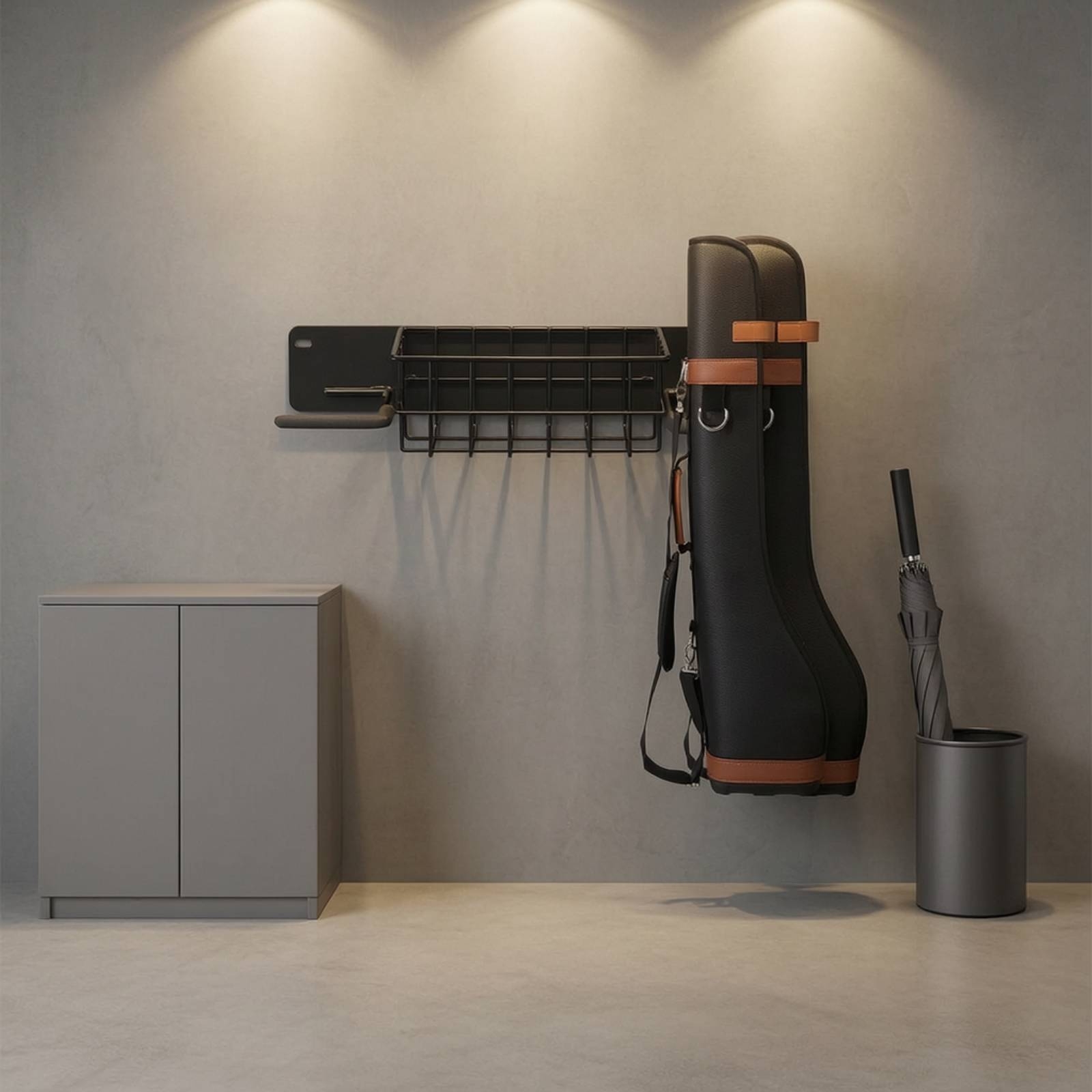 ゴルフ収納ラック 壁掛けゴルフラック バスケット付き スポー - Sports Equipment Storage Rack のレビューと価格
