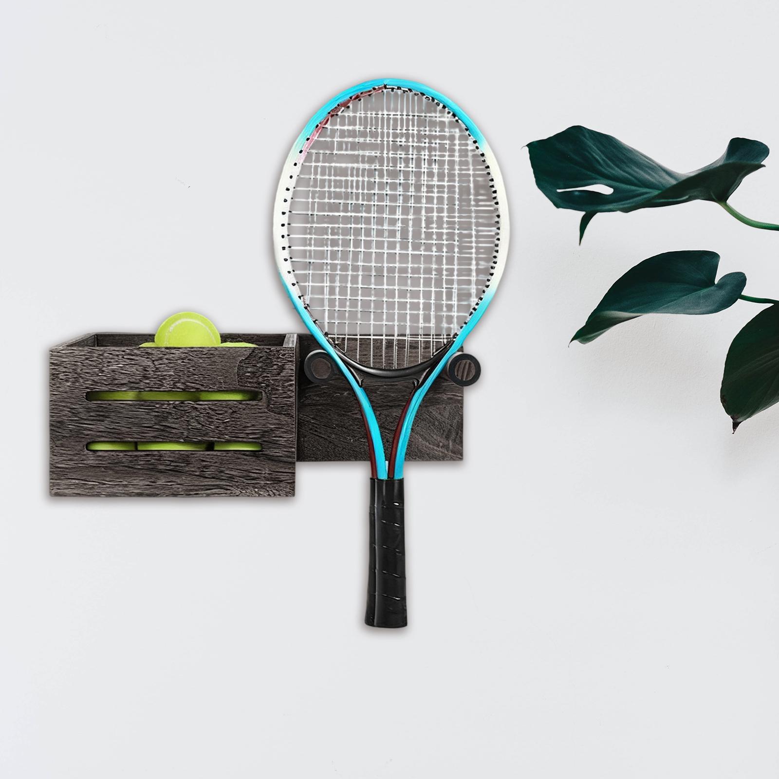 テニスラケットホルダー木製壁掛けバドミントンラケット収納ラッ - Sports Equipment Storage Rack のレビューと価格