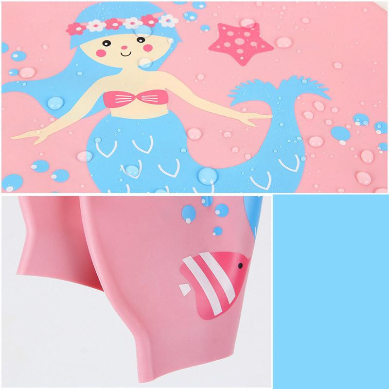 子供用シリコン漫画柄スイミングキャップ 防水 女の子用プロ仕 - Swim Cap Silicone のレビューと価格