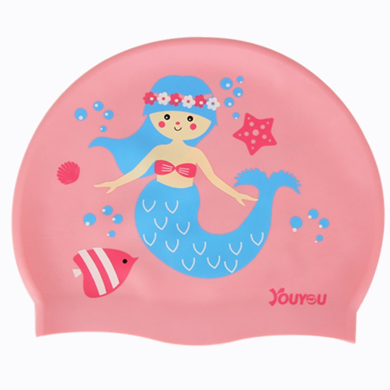 子供用シリコン漫画柄スイミングキャップ 防水 女の子用プロ仕 - Swim Cap Silicone のレビューと価格