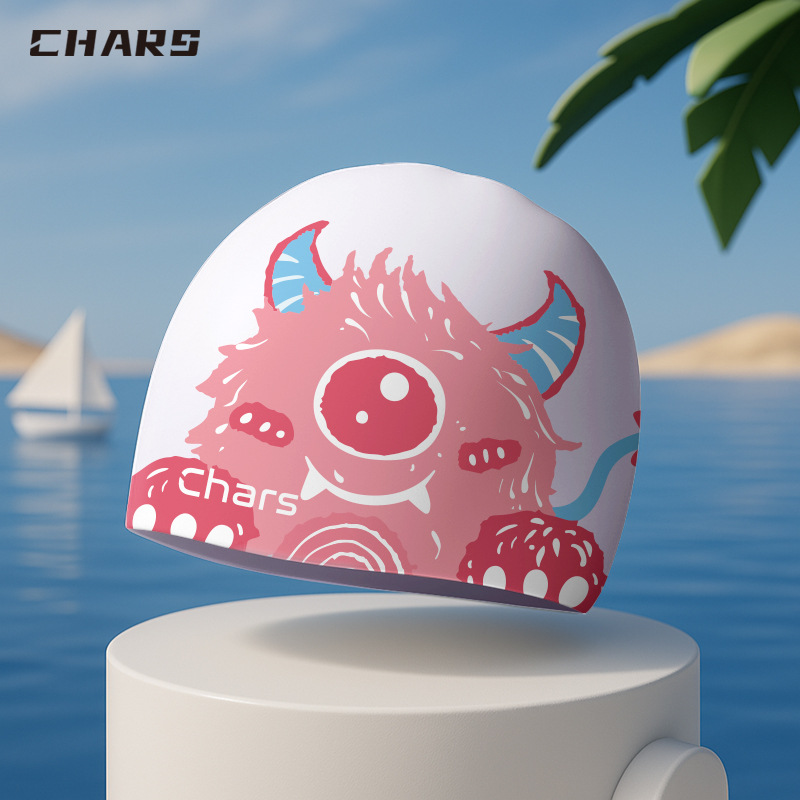 子供用のかわいい水泳帽、シリコン製防水耳保護、ロングヘア用ス - Swim Cap Silicone のレビューと価格
