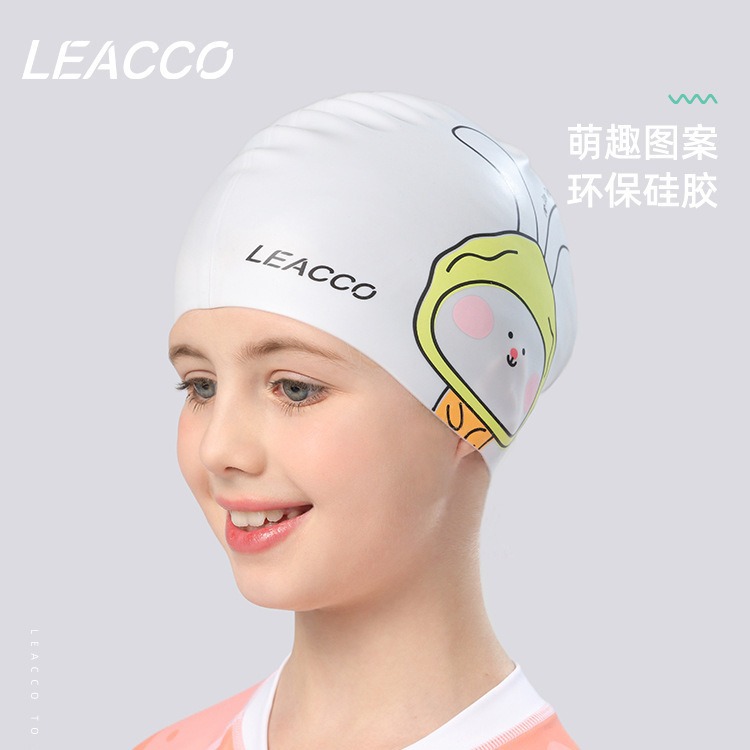 防水シリコン水泳帽 子供用 耳保護 かわいい漫画柄 水泳帽子 - Swim Cap Silicone のレビューと価格